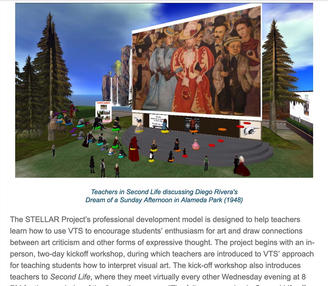 Second Life article in 'Arts in Education Quarterly Nesletter'